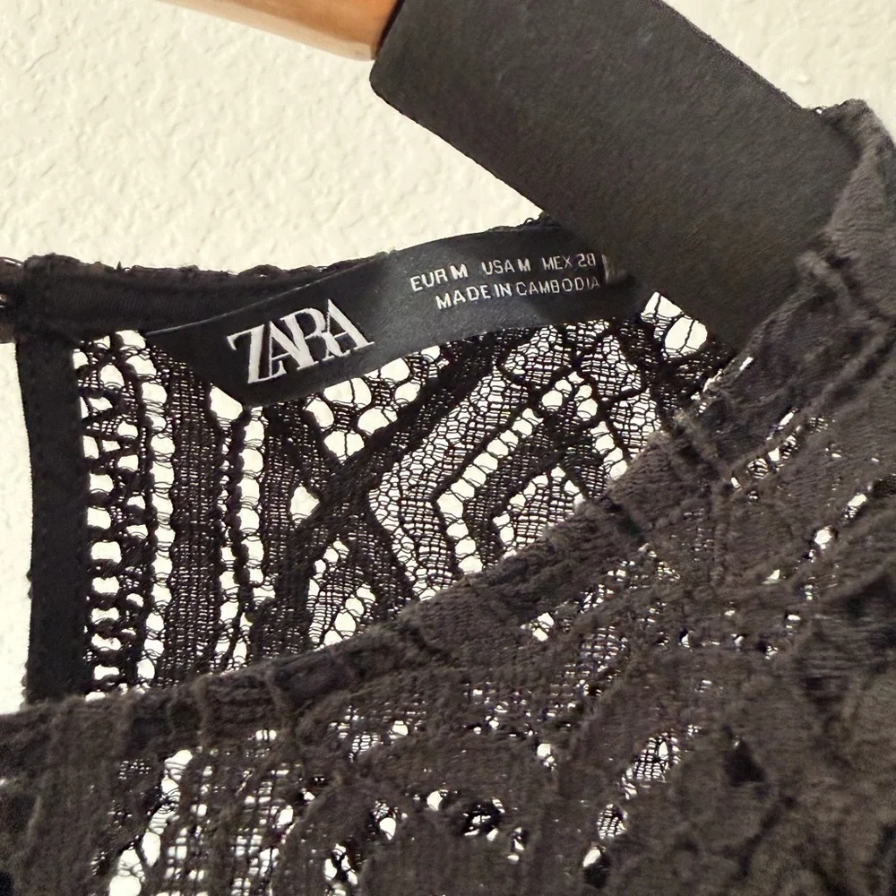 ZARA Black Lace Blouse – Romantic Gothic  ✨
